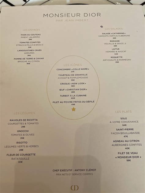 dior cafe paris menu|christian dior official website france.